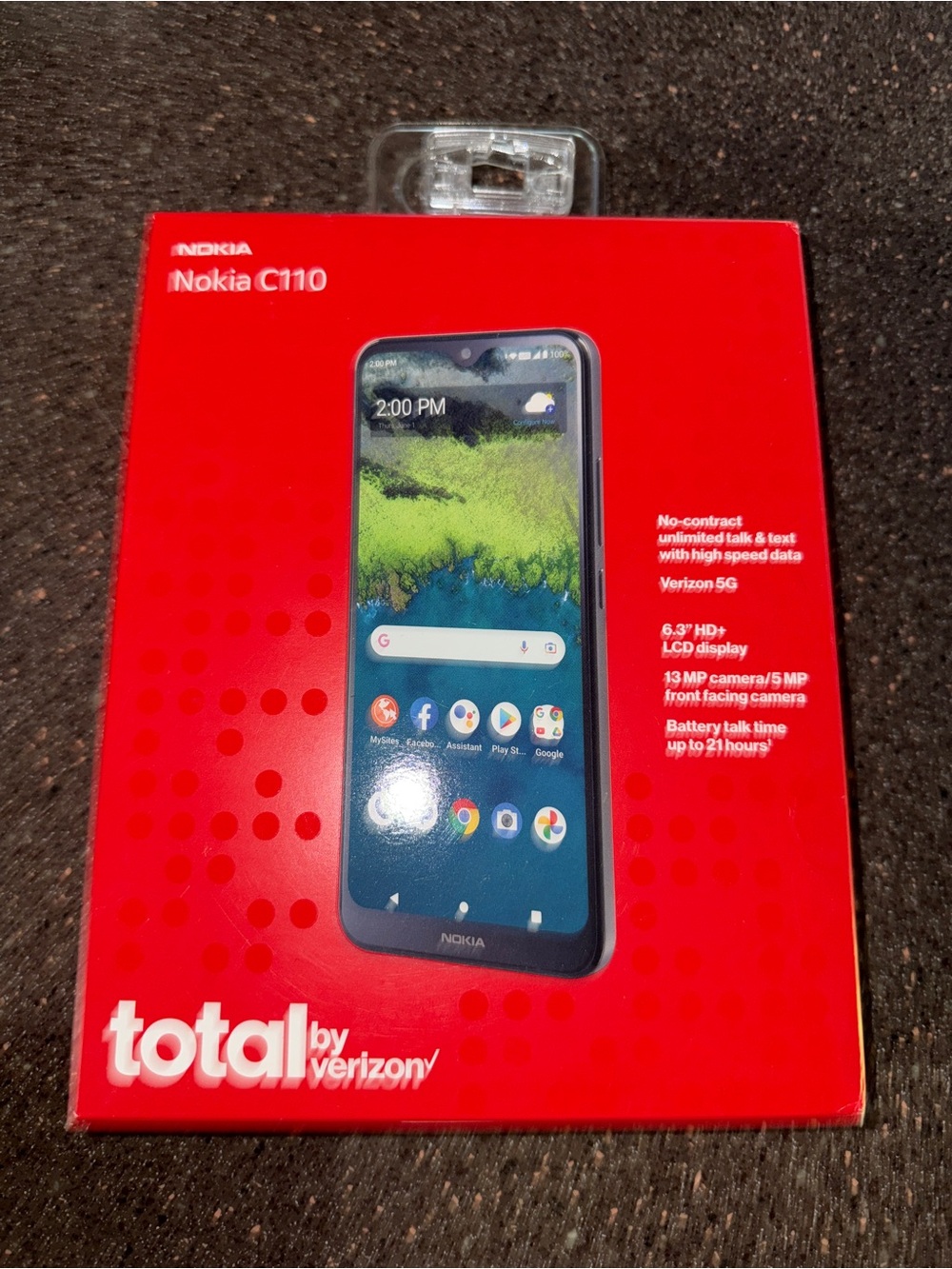 Nokia C110 Smartphone - Red Packaging with Black Phone
